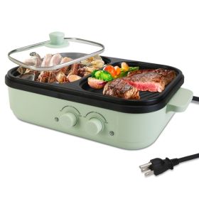 1Pc Electric Hot Pot With Grill 2-in-1 Hot Pot And Frying Pan Portable Non-Stick Pot And Griddle Electric Cooker Pot With Glass Lid Fast Heating For 1