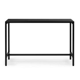 55' Outdoor Bar Table With Adjustable Feet, Rectangle Narrow Counter Height Table, Ideal Bar Height Table For Balcony Patio Garden Yard Poolside, Blac
