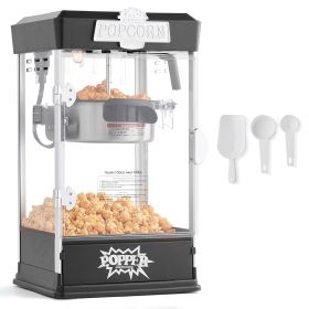 Popcorn Maker, 480W Popcorn Popper Machine, 4 Oz Kettle Makes 1.5 Gallon per Batch, Tabletop Popcorn Maker, Includes 3 Scoops, Movie Theater Style