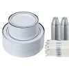 Plastic Disposable Plates, 350 Pcs Plastic Dinnerware Set, Include 50 Dinner Plates, 50 Dessert Plates, 50 Pre-Rolled Napkins, 50 Forks, 50 Knives