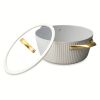 5.5 QT Non-Stick Signature Ribbed Dutch Oven - White Gold
