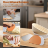 9-inch round and 10-inch oval bread proofing baskets with linings - Natural rattan proofing set with marking tools and linen lining