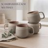 Ceramic Coffee Mugs Set of 4 | 12 oz Stoneware Coffee Cups | Lead-Free