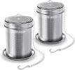 2 Pack Tea Infuser, Extra Fine Mesh Tea Infusers for Loose Tea, 18/8 Stainless Steel Tea Strainer with Extended Chain Hook, Tea Steeper for Brew Tea