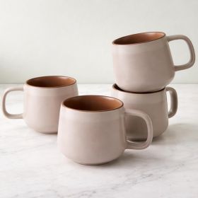 Small Ceramic Coffee Mugs Set of 4 | 8 oz Stoneware Coffee Cups | Lead-Free