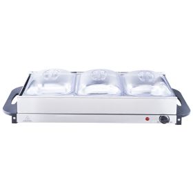 Electric Buffet Server & Food Warmer, 25.6" x 15" Portable Stainless Steel Chafing Dish Set with Temp Control & Oven-Safe Pan, Perfect for Catering