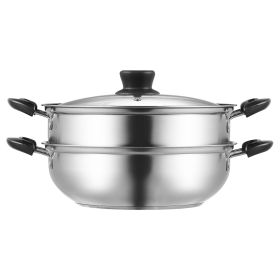 Steamer Pot, 11in/28cm Steamer Pot for Cooking with 3QT Stock Pot and Vegetable Steamer