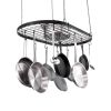 Hanging Pot Rack, 32 inch Hanging Pot Rack Ceiling Mount, Ceiling Pot Rack with 12 S Hooks, 80 lbs Loading Weight, Ideal for Home, Restaurant