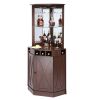 Corner Industrial Bar Cabinet, Wine Table for Liquor & Glasses, Sideboard Buffet Cabinet with Glass Holder