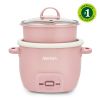 2-Cup Uncooked Rice Cooker & Food Steamer with Bonded GraniteÂ® Nonstick Ceramic & Pop-Up Steam Tray - Pink