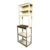 5-Tier Bakers Rack, Kitchen Storage Shelf and Microwave Stand with Coffee Bar, Particle Board Organizer for Pantry, 23.62 Inch, Brown and White