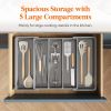 Utensil Organizer for Kitchen Drawers, Expandable Cooking Utensil Tray, Adjustable Cutlery Silverware Flatware Holder