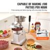 Commercial Burger Patty Maker, 130mm/5inch Hamburger Beef Patty Maker, Heavy Duty Food-Grade Stainless Steel Bowl Burger Press Machine