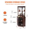 Corner Industrial Bar Cabinet, Wine Table for Liquor & Glasses, Sideboard Buffet Cabinet with Glass Holder