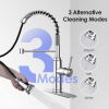 Kitchen Faucet - Spring Kitchen Sink Faucet with 3 Modes Pull Down Sprayer, Single Handle&Deck Plate for 1or3 Holes