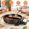6L Electric Hot Pot with Divider 1100W Dual-Flavor Pot Shabu Shabu Pot Non-Stick with 5-Temp Control for Shabu Shabu Fondue Perfect for Family Gatheri