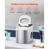 Countertop Ice Maker, 9 Cubes Ready in 6 Mins, 33lbs in 24Hrs, Self-Cleaning Portable Ice Maker with Ice Scoop and Basket