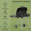 Charcoal barbecue grill, backyard picnic cookware, black