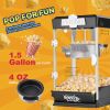 Popcorn Maker, 480W Popcorn Popper Machine, 4 Oz Kettle Makes 1.5 Gallon per Batch, Tabletop Popcorn Maker, Includes 3 Scoops, Movie Theater Style