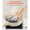 Kitchen Cooking Utensils Set, 50 PCS Silicone Spatula Set with Holder, 428 Fahrenheit Heat Resistant Gadget Spoons Tools, Wooden Handle