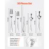 30-Piece Silverware Set, Food-Grade Stainless Steel Flatware Utensils, Mirror Finished Cutlery Set, Dishwasher Safe Eating Tableware for Kitchen Home