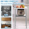 Stainless Steel Prep Table, 24 x 18 x 36 Inch, 600lbs Load Capacity Heavy Duty Metal Worktable with Adjustable Undershelf & Feet