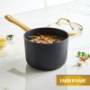 Forged Induction 3 Quart Ceramic Nonstick Saucepan with Lid, Dishwasher Safe and Oven Safe to 500Â°F, Black