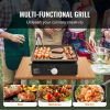 Commercial Griddle, 16.9" Heavy Duty Manual Flat Top Griddle, Countertop Gas Grill with Non-Stick Cooking Plate, Steel Natural Gas Griddle
