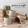 Small Ceramic Coffee Mugs Set of 4 | 8 oz Stoneware Coffee Cups | Lead-Free
