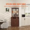 Corner Industrial Bar Cabinet, Wine Table for Liquor & Glasses, Sideboard Buffet Cabinet with Glass Holder