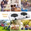 Cooking electric heating plate, 2-burner electric stove, 2000 watt portable electric stove, glass stove, easy to clean