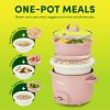 2-Cup Uncooked Rice Cooker & Food Steamer with Bonded GraniteÂ® Nonstick Ceramic & Pop-Up Steam Tray - Pink