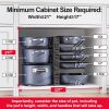 Pots and Pans Organizer under Cabinet 14.55 Height, Adjustable 8-Tier Pot Organizers inside Cabinet