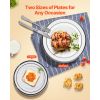 Plastic Disposable Plates, 350 Pcs Plastic Dinnerware Set, Include 50 Dinner Plates, 50 Dessert Plates, 50 Pre-Rolled Napkins, 50 Forks, 50 Knives