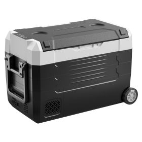 Car Refrigerator, DC 12/24V AC100-240V Compressor Electric Cooler, -4Â°F to 68Â°F Truck Refrigerator with APP Control, Wheels & Dual Zone (specification: 35 L)