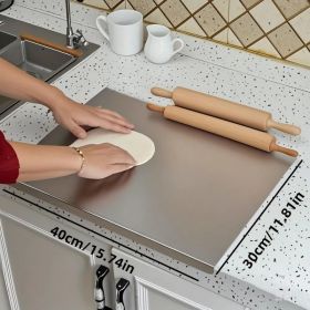 Stainless Steel Cutting Board With Lip For Kitchen Chopping Boards For Countertop Large Metal Cutting Board Over Sink Suitable For Meat Fruits Vegetab (Option: 30cm40cm)